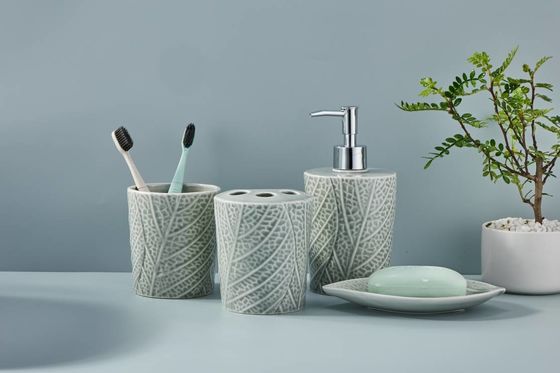 Ανθεκτικό σύνολο μαγαζιού μπάνιου 4pcs χειροκίνητη αντλία σαπουνόφουστας