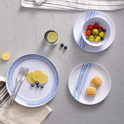 12pcs Ρουστικό μελαμίνη Εγκατάσταση σκεύη πλυντήριο πιάτων ασφαλής βροχή