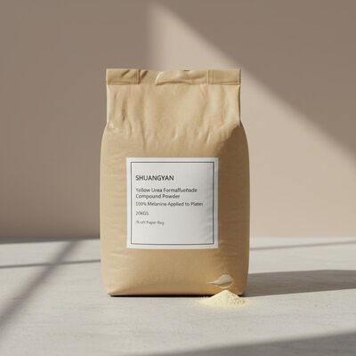 SHUANGYAN Κίτρινη ουρία φορμαλδεΰδης σύνθετη σκόνη 100% μελαμίνη που εφαρμόζεται σε πιάτα 20KGS/Χάρτινη σακούλα Kraft